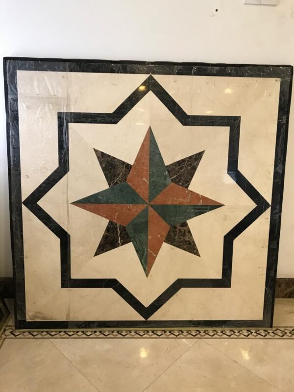 Marble Medallion with Multicoloured (Square)